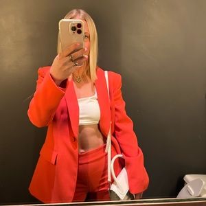 Zara Women’s Blazer and Pant Suit - Orange